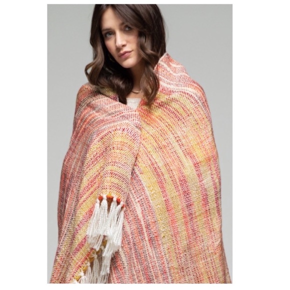 1 LEFT! Chunky Yarn Multi Color Fringe Accent Pattern Throw Blanket - Picture 5 of 6